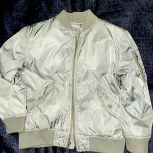 Kids Gap olive green bomber jacket size large